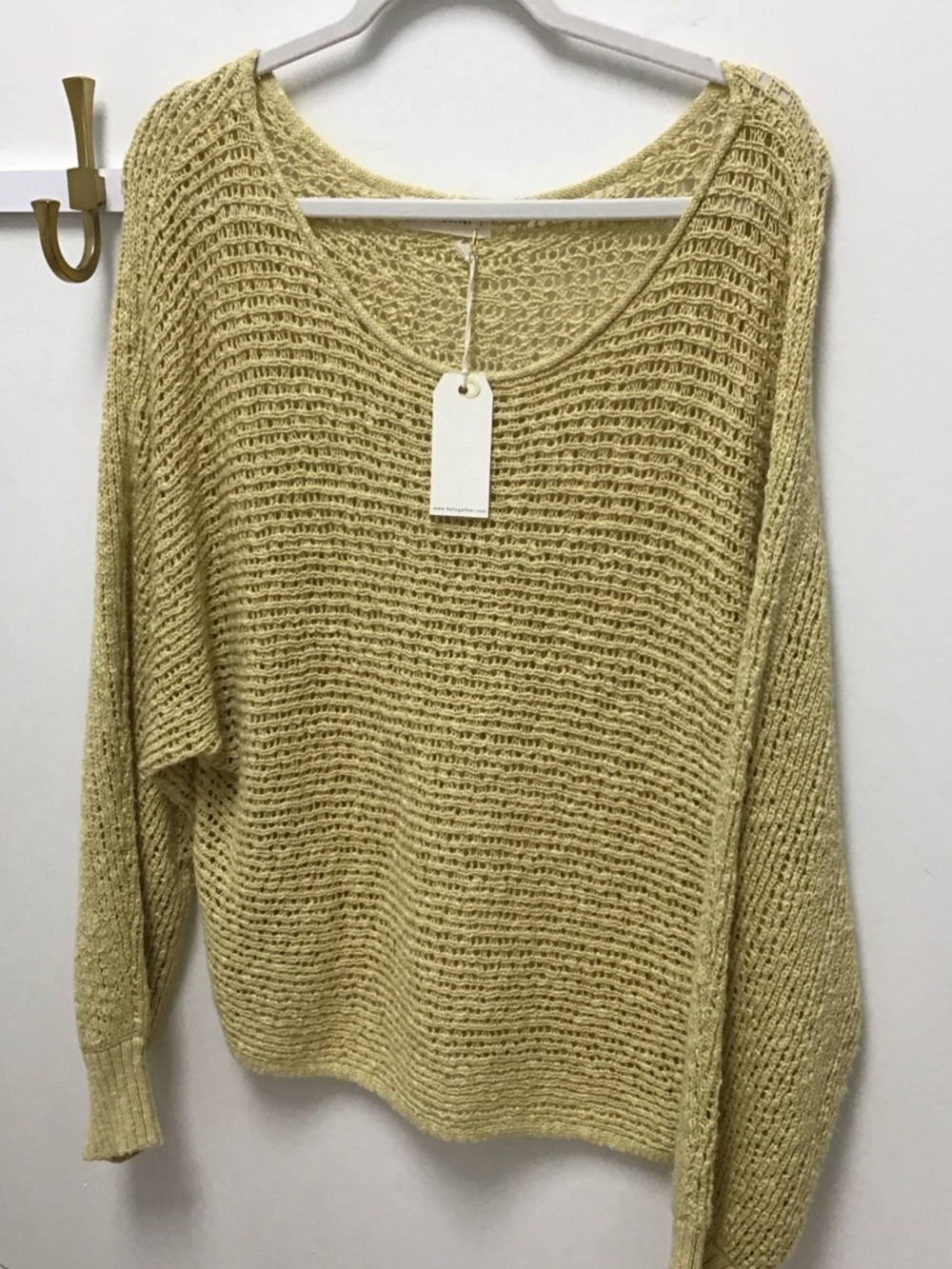 By together Women's Lightweight Open-Knit Sweater in Pale Yellow